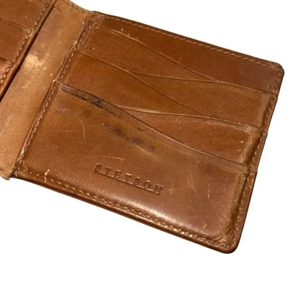 Stetson Genuine Leather Bifold two tone Brown wallet